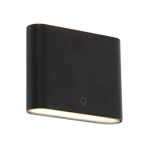 QAZQA Moderna zunanja stenska svetilka črna 11,5 cm z LED IP65 - Batt