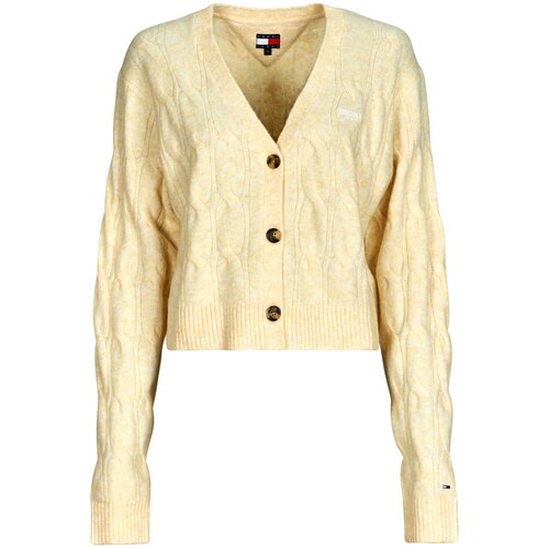 Tommy Jeans TJW HTR CABLE CARDIGAN Bež Slike