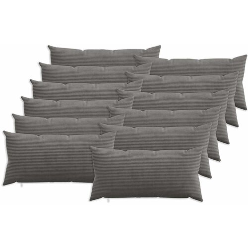  Presvlaka za jastuk 12 pcs HEERLEN Tamnosiva 40 x 80 cm Kord Cene