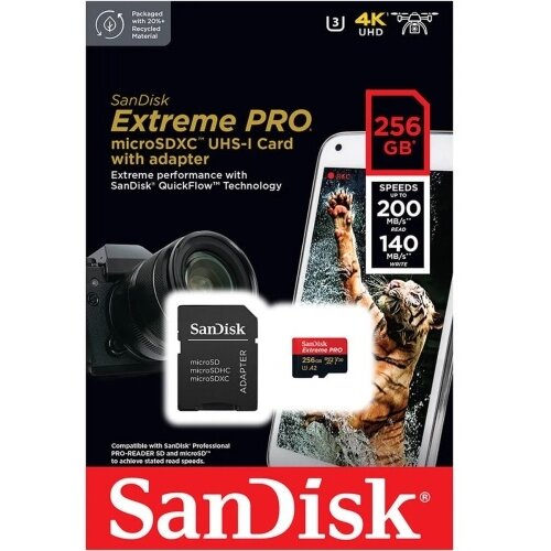 Sandisk SDXC256GB Micro Extreme Pro 200MB/s A2 C10 V30 UHS-I US+Adapter Cene