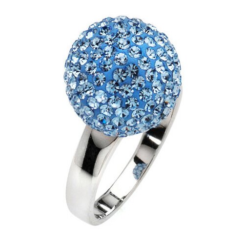 Amore Baci kuglica srebrni prsten sa plavim swarovski kristalom ( rc004.12 ) Slike