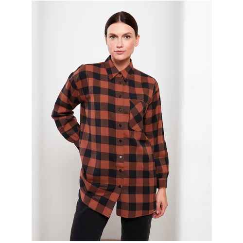 LC Waikiki Women's Plaid Long Sleeve Oversize Shirt Tunic