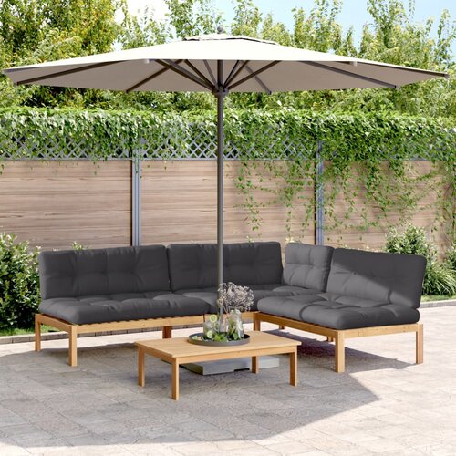 VidaXL 4-dijelni set vrtnih sofa od paleta s jastucima od drva bagrema Slike
