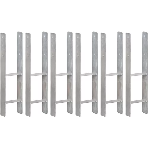 vidaXL Sidra za ogradu 6 kom srebrna 14 x 6 x 60 cm pocinčani čelik