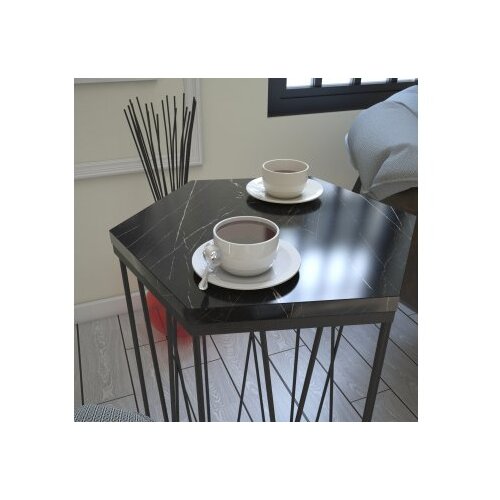 Hanah home Pomoćni stolić Cetrus mramor, crni Cene