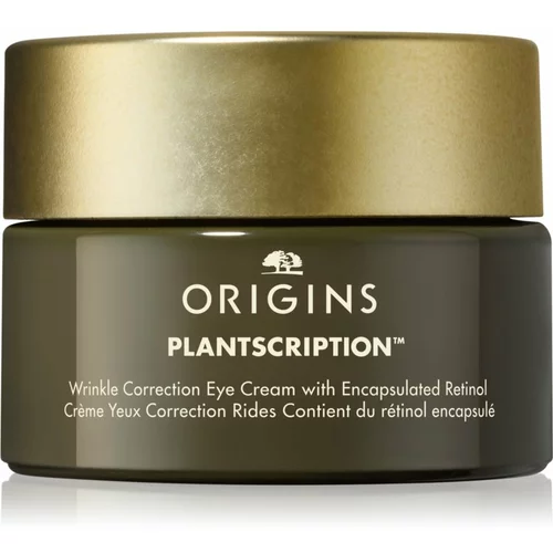 Origins Plantscription™ Wrinkle Correction Eye Cream With Encapsulated Retinol vlažilna in gladilna krema za predel okoli oči z retinolom 15 ml