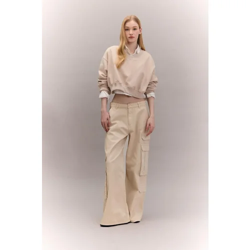 Defacto Cool Wide Leg Cargo Gabardine Trousers