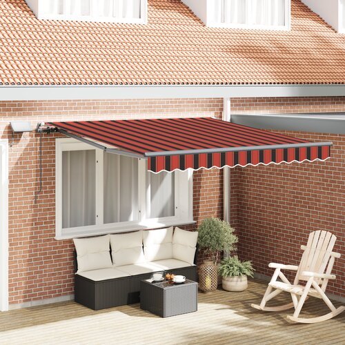 vidaXL ročna retraktibilna tenda z led v oranžni in rjavi barvi 300x250 cm Cene