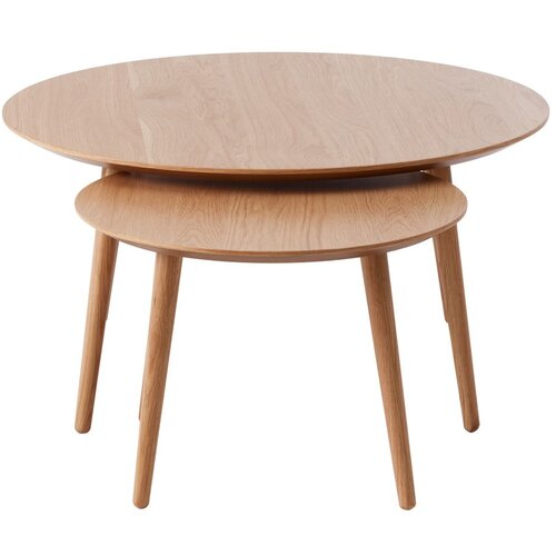 Unique Furniture Okrogle mizice v hrastovem dekorju v kompletu 2 ks ø 88 cm Adda – Cene