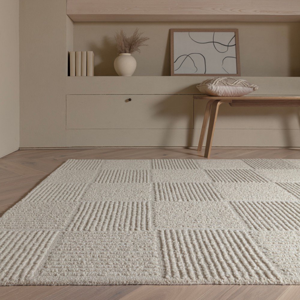 Asiatic Carpets Ručno rađen vunen tepih boje slonovače 120x170 cm Zennith Grid &amp;ndash; Slike
