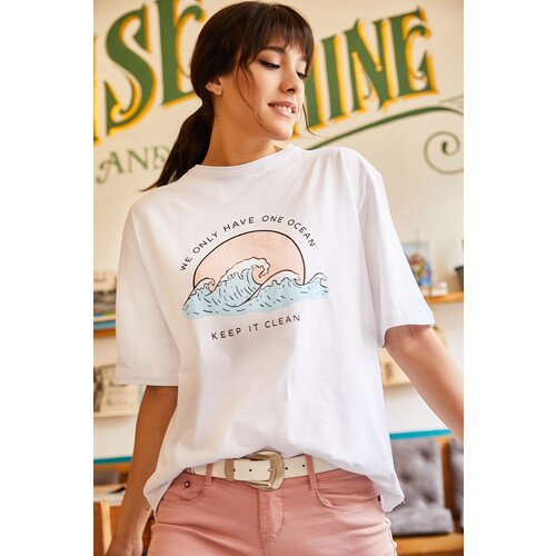 Olalook Women's White Ocean T-shirt Cijene