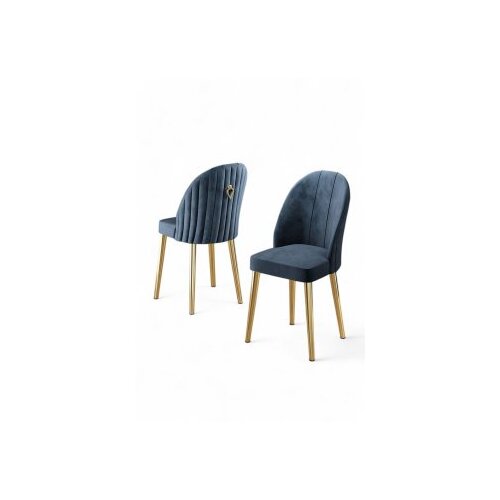 Hanah home Mara set stolica, 44x90x42 cm, 2 dijela, zlatno-plava boja Cene