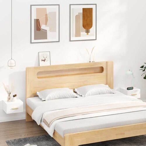  Zidni noćni ormarići 2 kom bijeli 35 x 35 x 20 cm Bijela Slike