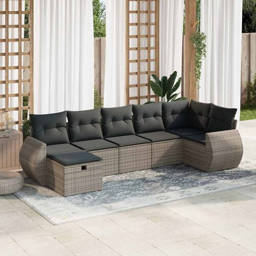  7-dijelni set vrtnih sofa sivi od poliratana Cijene