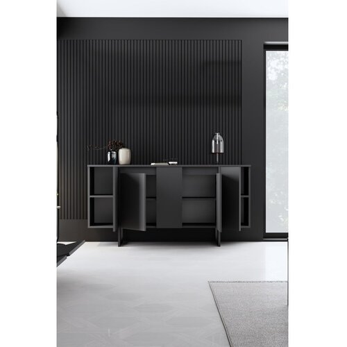 Kalune Design Luxe Komoda, Sivo-Crna Slike