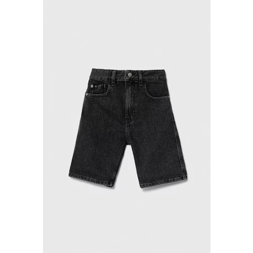 Calvin Klein Jeans Otroške kratke hlače iz jeansa črna barva