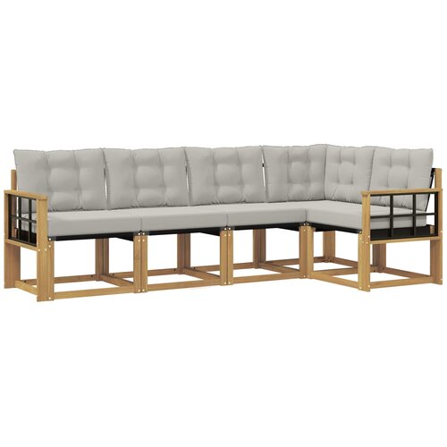 vidaXL Zunanja garnitura za sedenje 5 pcs Bela in svetlo siva, (5000281230) Cene