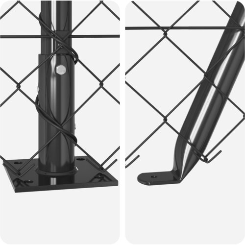VidaXL Ograda od lanca s 7 prirubnicama 1x10 m čelično pocinčana Slike