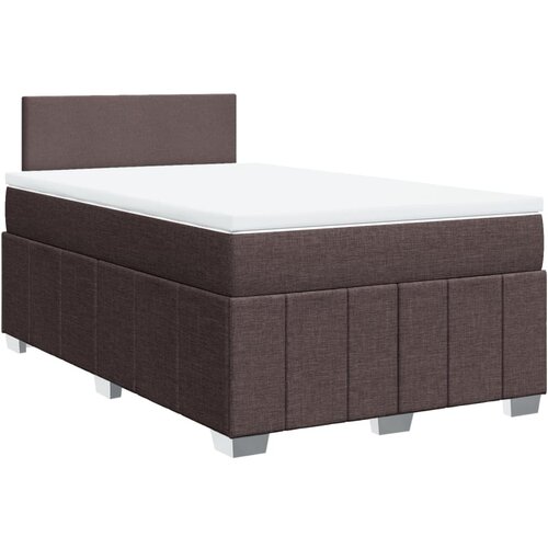 vidaXL Box spring postelja z vzmetnico temno rjav 120x200 cm blago, (21308016) Cene