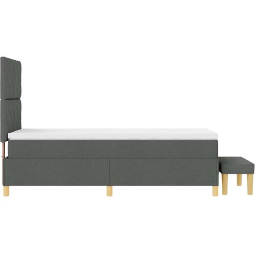 vidaXL Vzmetna postelja z vzmetnico in klopjo temno siva 90x200 cm Cene