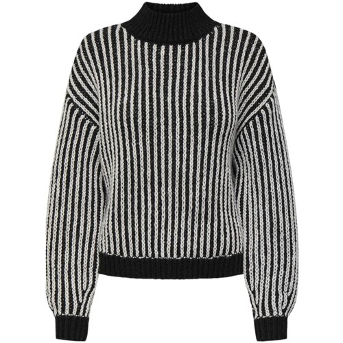 Jacqueline_de_yong Puloverji Jdyally Life L/S Hn Struc Knt 15328368 Črna Cene