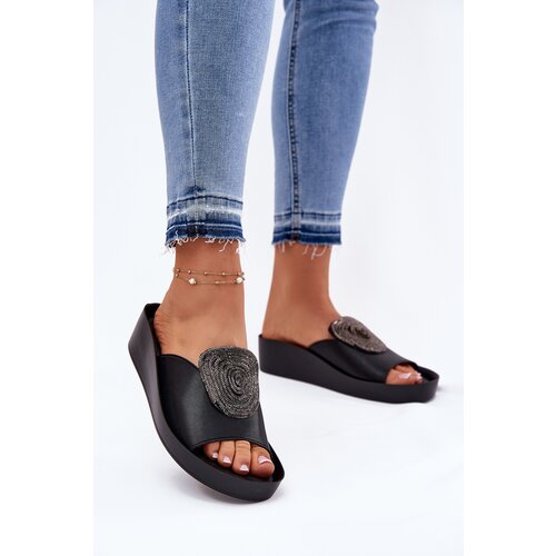 S. BARSKI Leather Ladies Slippers With Decoration Slike