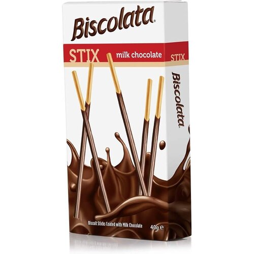  &amp;Scaron;tapići BISCOLATA stix milky 40g Slike