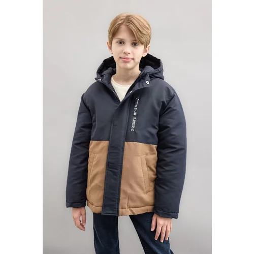 Defacto Boy's Water Repellent Hooded Coat