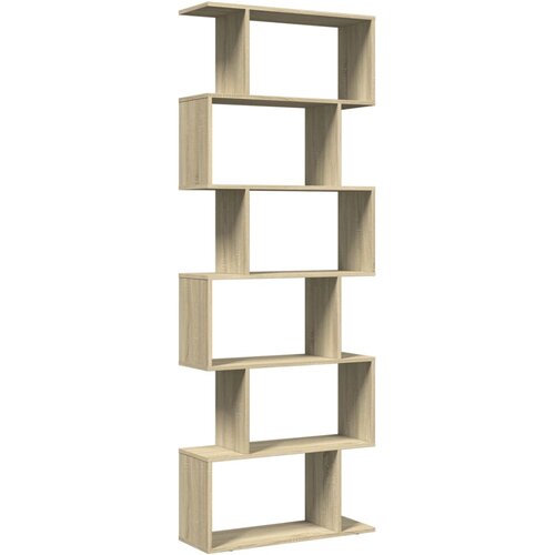 Pregrada regal za knjige 6 razina hrast 70x24x193 cm drveni Slike