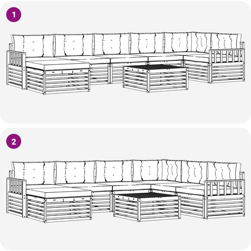  Set vanjskih sofa 8 kom. Prirodna i antracit Slike