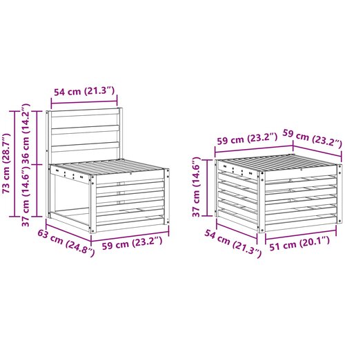  Set vanjskih sofa 9 pcs Bijela 59 x 59 x 37 cm Slike