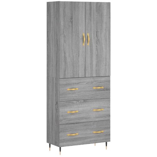  Visoka komoda siva sonome 69,5x34x180 cm od konstruiranog drva Slike
