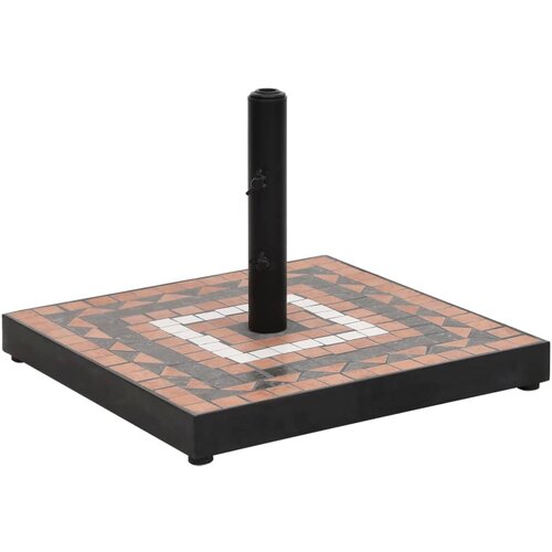 vidaXL Podstavek za senčnik terakota in bel kvadraten 12 kg Cene