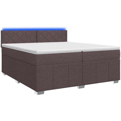  Boxspring krevet s madracem Tamno smeđa 200 x 200 cm Tkanina Slike