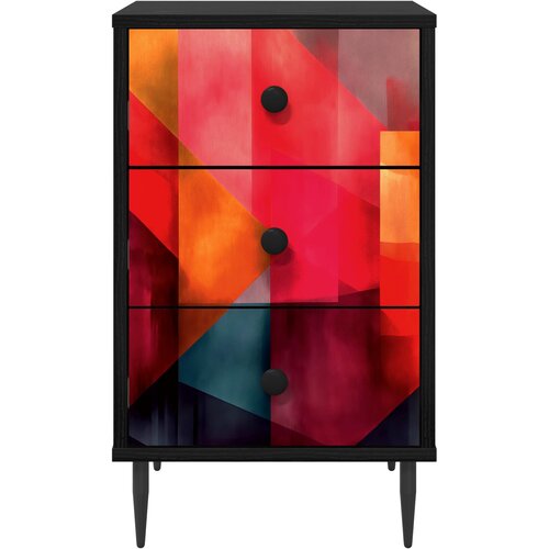  Noćni ormar HEESCH Crni hrast 36 x 33 x 61 cm Konstruirano drvo Slike