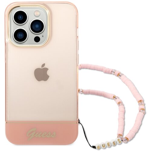 Guess Ohi&amp;scaron;je za Apple iPhone 14 Pro Max Barve s trakom z biseri, Roza, (21244214) Slike