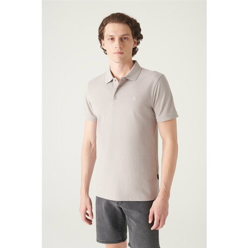 Avva Men's Stone 100% Egyptian Cotton Standard Fit Normal Cut 3 Button Polo Neck T-shirt Slike