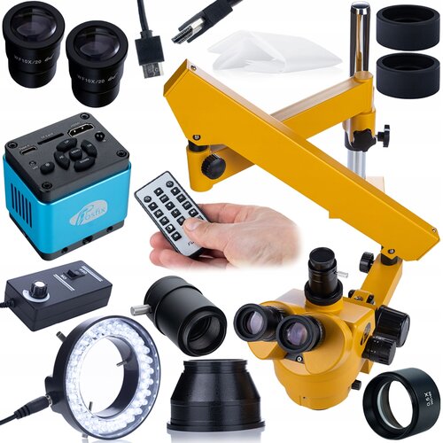 Rosfix NEPTUNE PRO MSNP-T-WDMS3-O TRINOKULARNI MIKROSKOP &ndash; 7&ndash;45X, KAMERA 4K, LED 56X | USB-C, BARLOW 0.5X, (5000036389) Cene