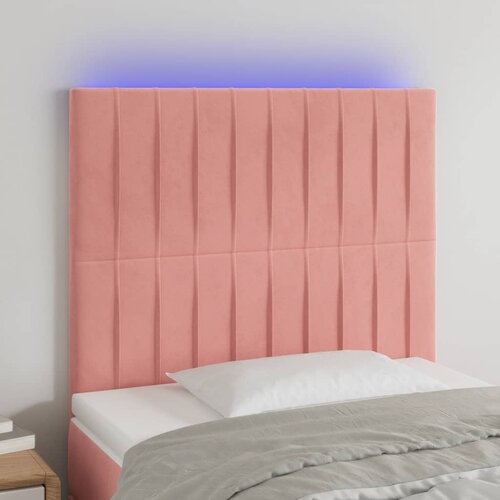  LED uzglavlje ružičasto 100x5x118/128 cm baršunasto Cene