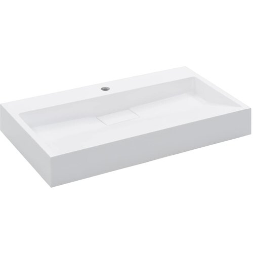 Maison Chic Umivalnik - Kopalna umivalnik - Lavabo 80x46x11 cm liti mineral/marmor bel, (21684704) Slike