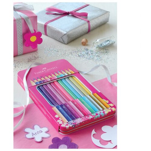  BOJE DRVENE 12BOJA METALNA KUTIJA SPARKLE FABER-CASTELL 201737 Slike