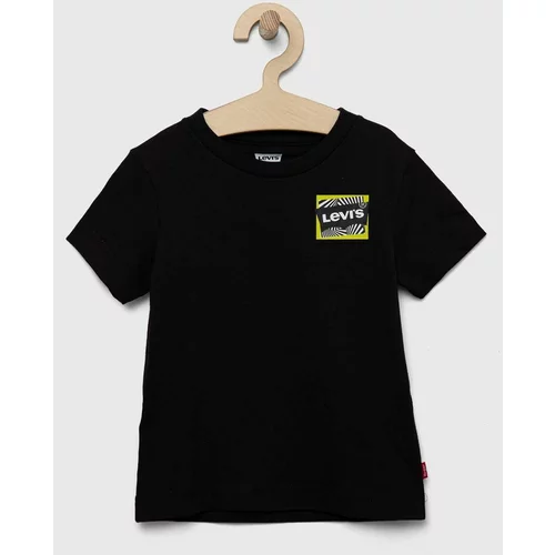 Levi's Otroška bombažna kratka majica črna barva
