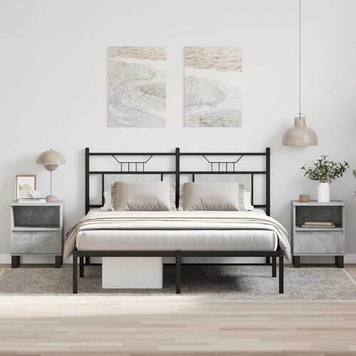  Noćni ormarići 2 kom boja betona 40x35x50 cm konstruirano drvo Slike