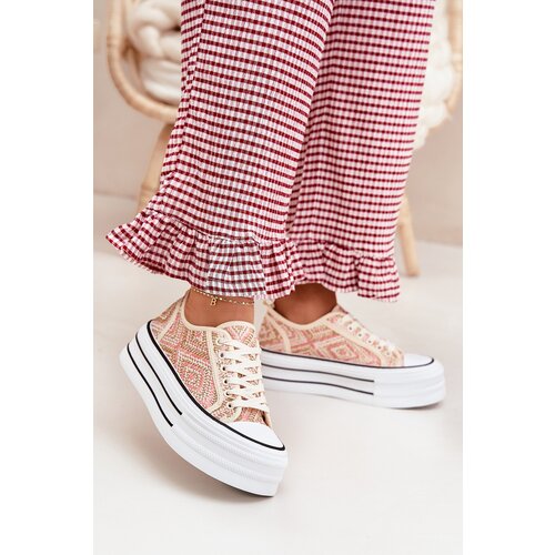 Boto Low Women's Sneakers On Platform Pink Melina Cene