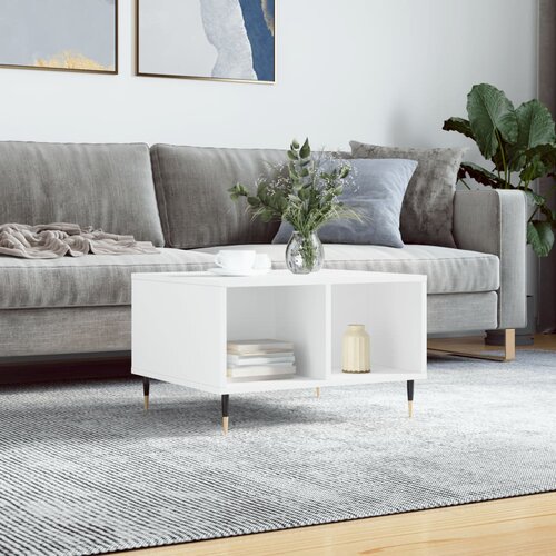  The Living Store Klubska mizica bela 60x50x36,5 cm inženirski les - Klubska Mizica, (21454708) Slike
