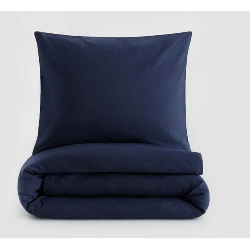 Reserved komplet posteljnine iz zmečkane tkanine - mornarsko modra