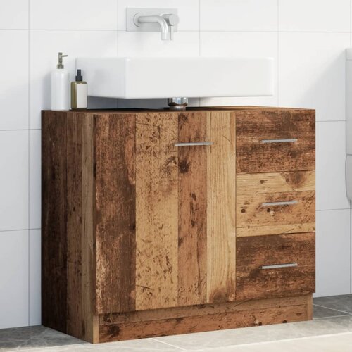 Ormarić za umivaonik boja drva 63x30x54 cm konstruirano drvo Cijene