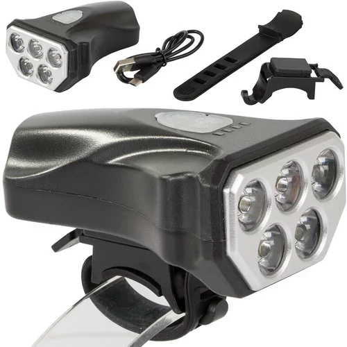 USB aku. 5 LED vodoodporna IPX-4 kolesarska svetilka