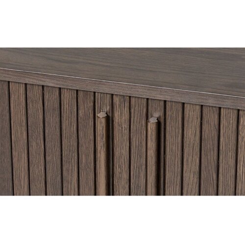 Unique Furniture Rjava komoda v hrastovem dekorju z drsnimi vrati 140x76x45 cm Meta &amp;ndash; Slike