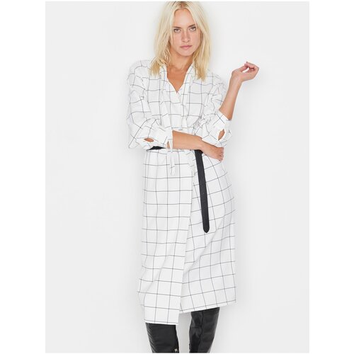 Trendyol White women&amp;#039;s checkered midi dress - Women&amp;#039;s Slike